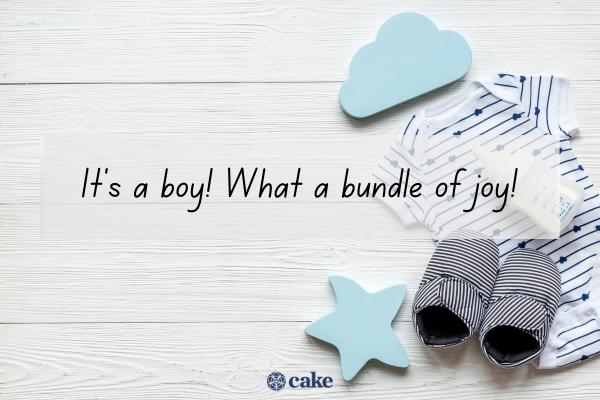 It's a boy! What a bundle of joy!
