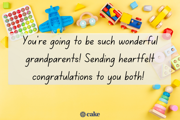 You're going to be such wonderful grandparents! Sending heartfelt congratulations to you both!