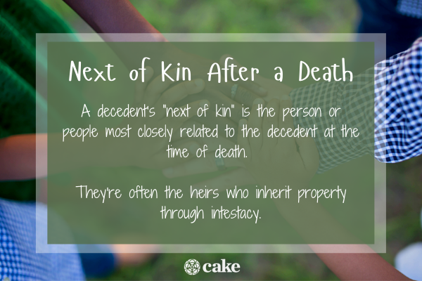 Next of kin after a death definition image