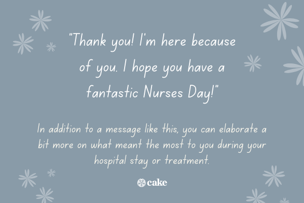 Example of how to say "Happy Nurses Day" with images of flowers