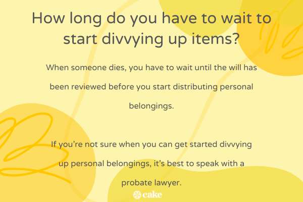 How long do you have to wait before dividing personal belongings image