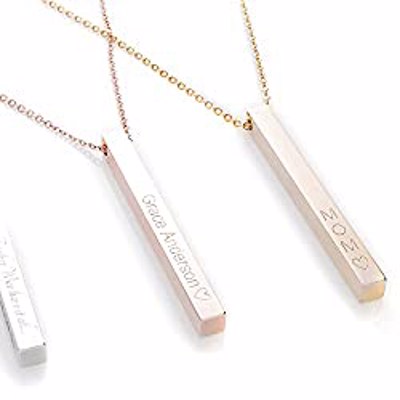 Personalized Cube Bar Necklace