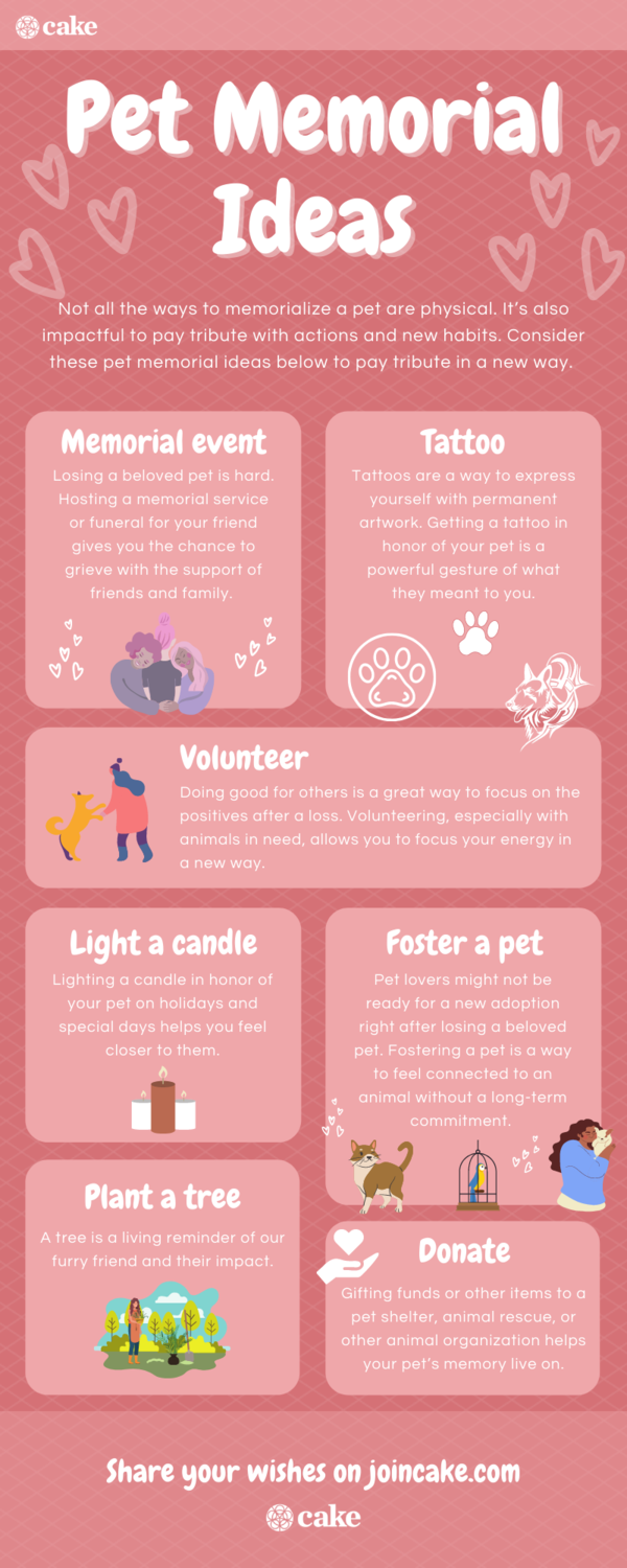 infographic of pet memorial ideas