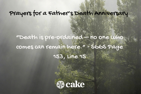 This image shows a example of a prayer for a death anniversary for a father