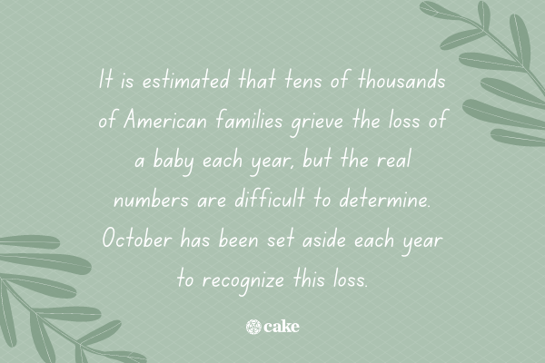 Text about Pregnancy and Infant Loss Awareness Month with images of leaves