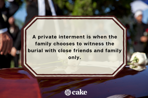 Graphic answering the question what is private interment
