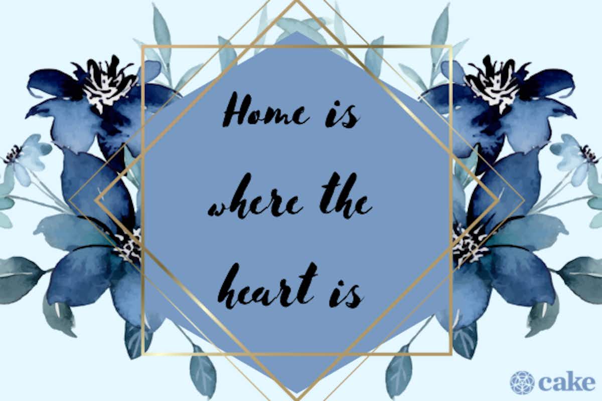 Image with a short quote about home