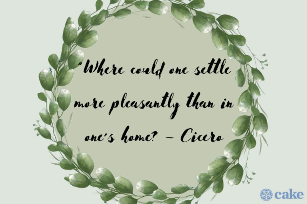 Image with thoughtful quotes about home