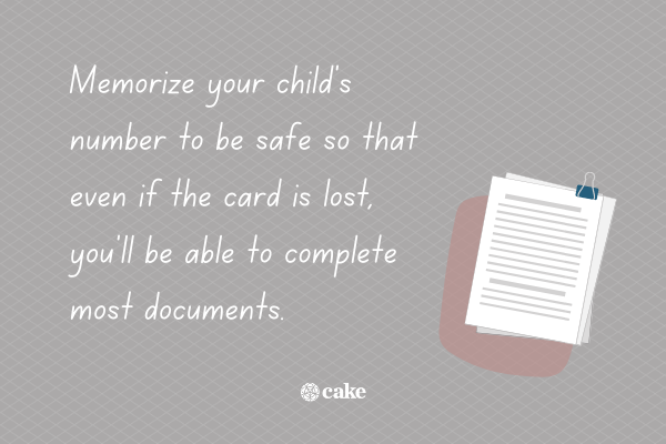 Tip on memorizing your child's social security number with an image of documents