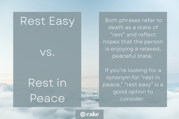 Rest easy vs. rest in peace image