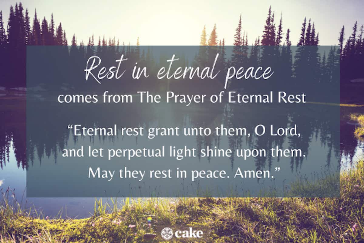 Image with prayer for eternal rest