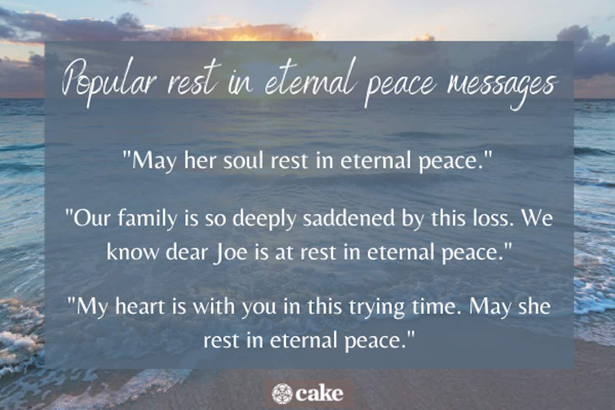 Image with popular rest in eternal peace messages