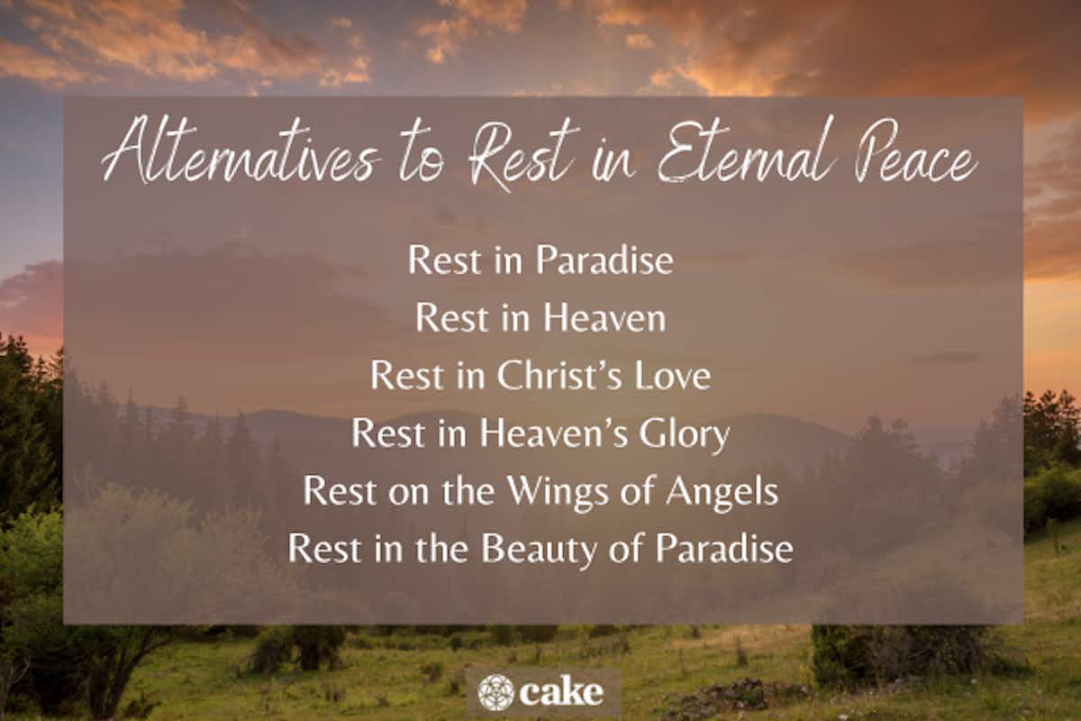 Image with alternatives to rest in eternal peace