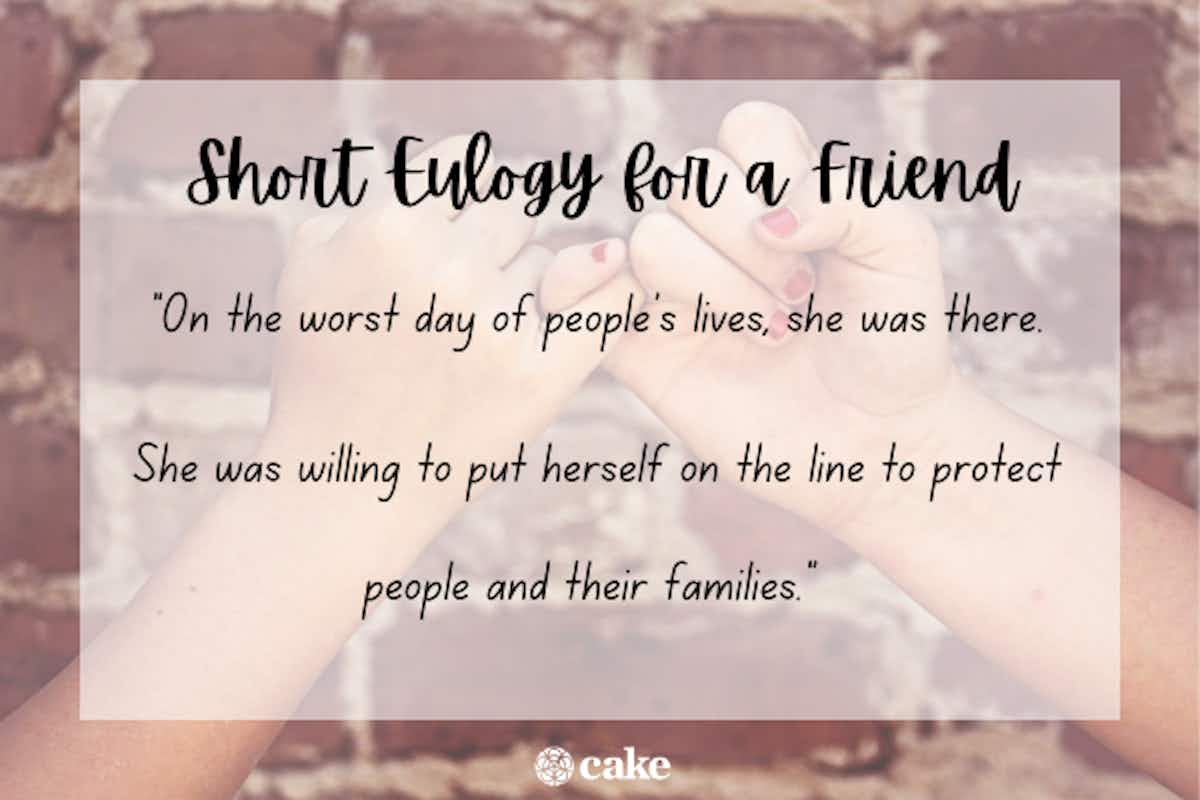 Short eulogy example for a friend image