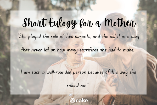 Short eulogy example for a mother or mother-in-law image