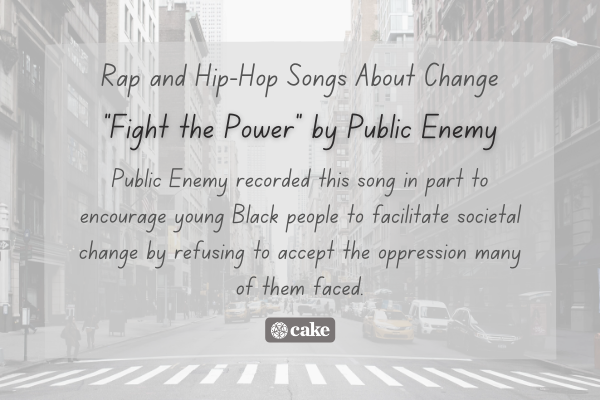 Example of a hip-hop song about change over an image of a city street
