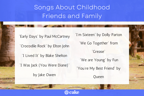 Songs about childhood friends and family image