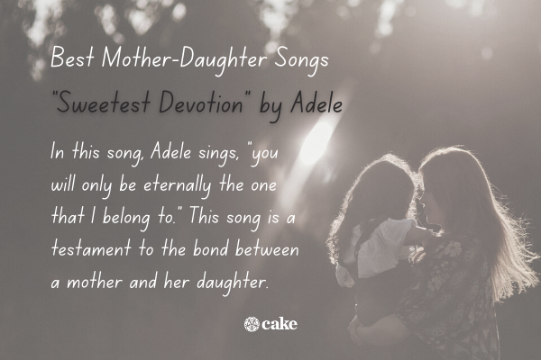 Example of a mother-daughter song over an image of a mother and daughter