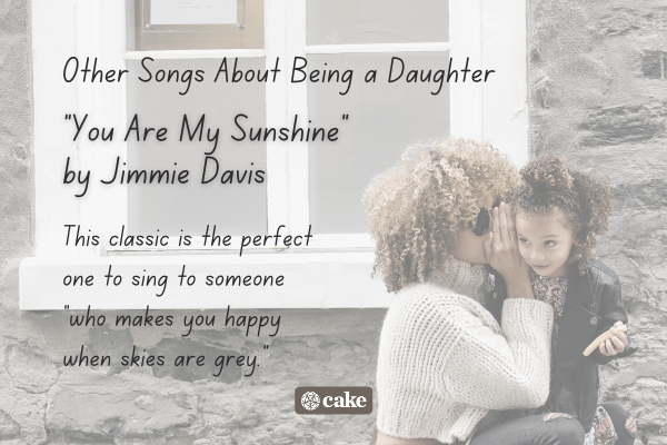 Example of a song about being a daughter over an image of a mother and daughter