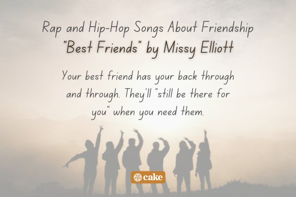 Example of a hip-hop song about friendship over an image of a group of friends