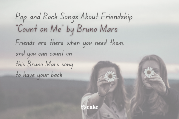 Example of a pop song about friendship over an image of two friends