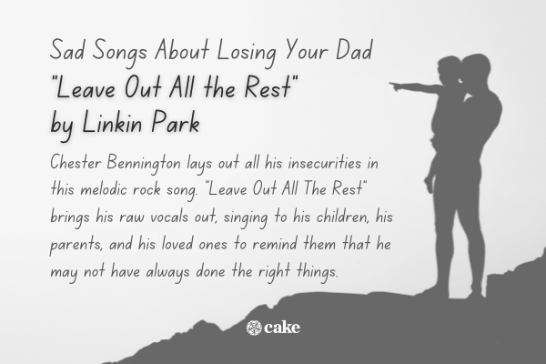 Example of a sad song about losing your dad over an image of a dad and child