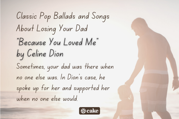 Example of a pop song about losing your dad over an image of a dad and their child