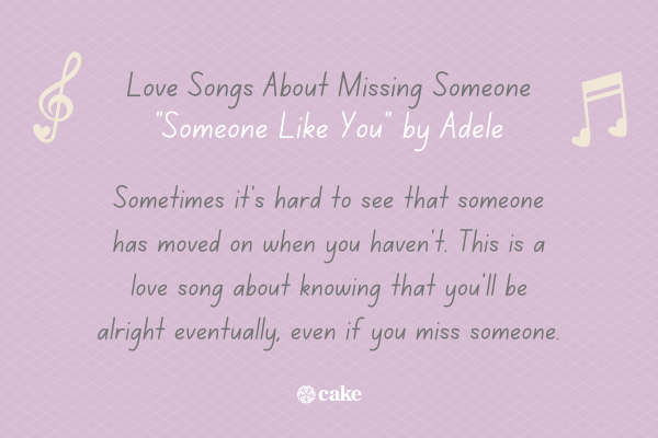 Example of a love song about missing someone with images of music notes