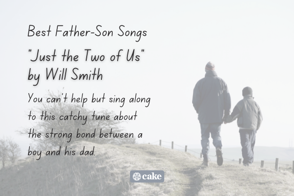 Example of a father-son song over an image of a father and son walking