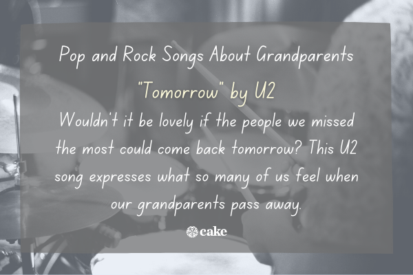 Example of a pop song about grandparents over an image of a person playing the drums