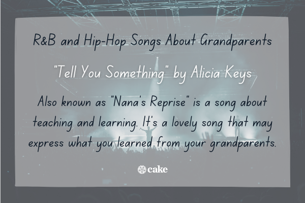 Example of a hip-hop song about grandparents over an image of a concert