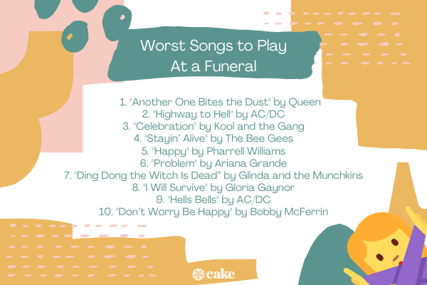 Worst songs to play at a funeral image