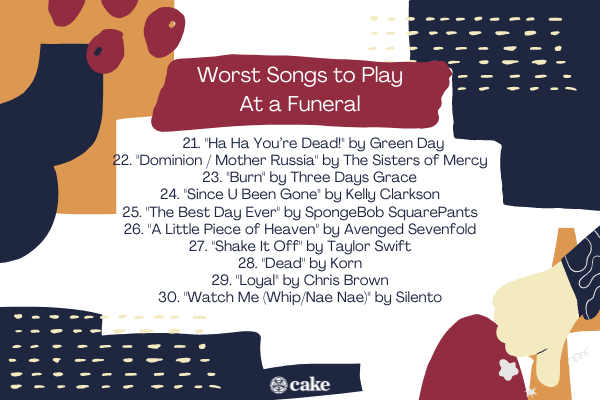 Worst songs to play at a funeral continued image