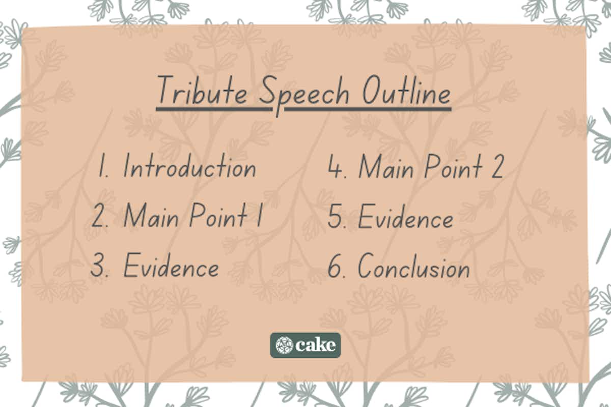 Tribute speech outline example