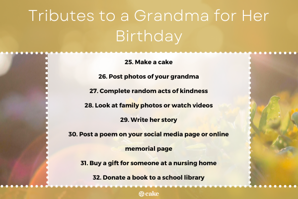 Tributes to a grandma for her birthday image