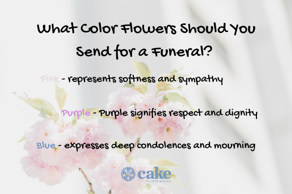 This image is about examples colors for flowers to send to a funeral