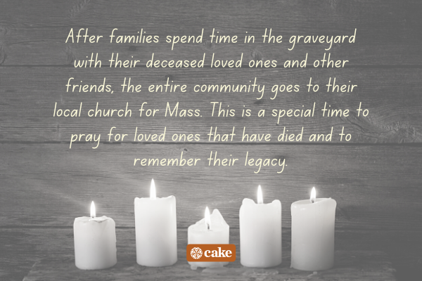 Text about celebrating Undas with an image of candles in the background