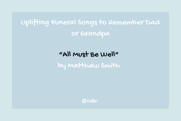 This image shows a example funeral song to remember Dad or Grandpa