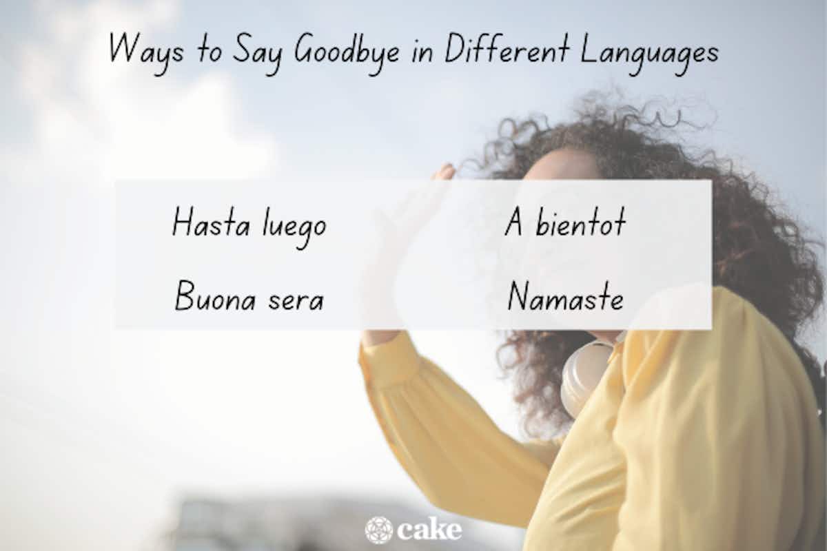 Graphic with ways to say goodbye in other languages