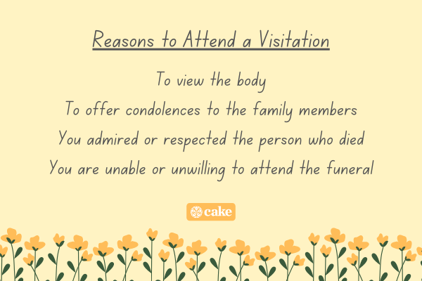 List of reasons to attend a visitation with images of flowers