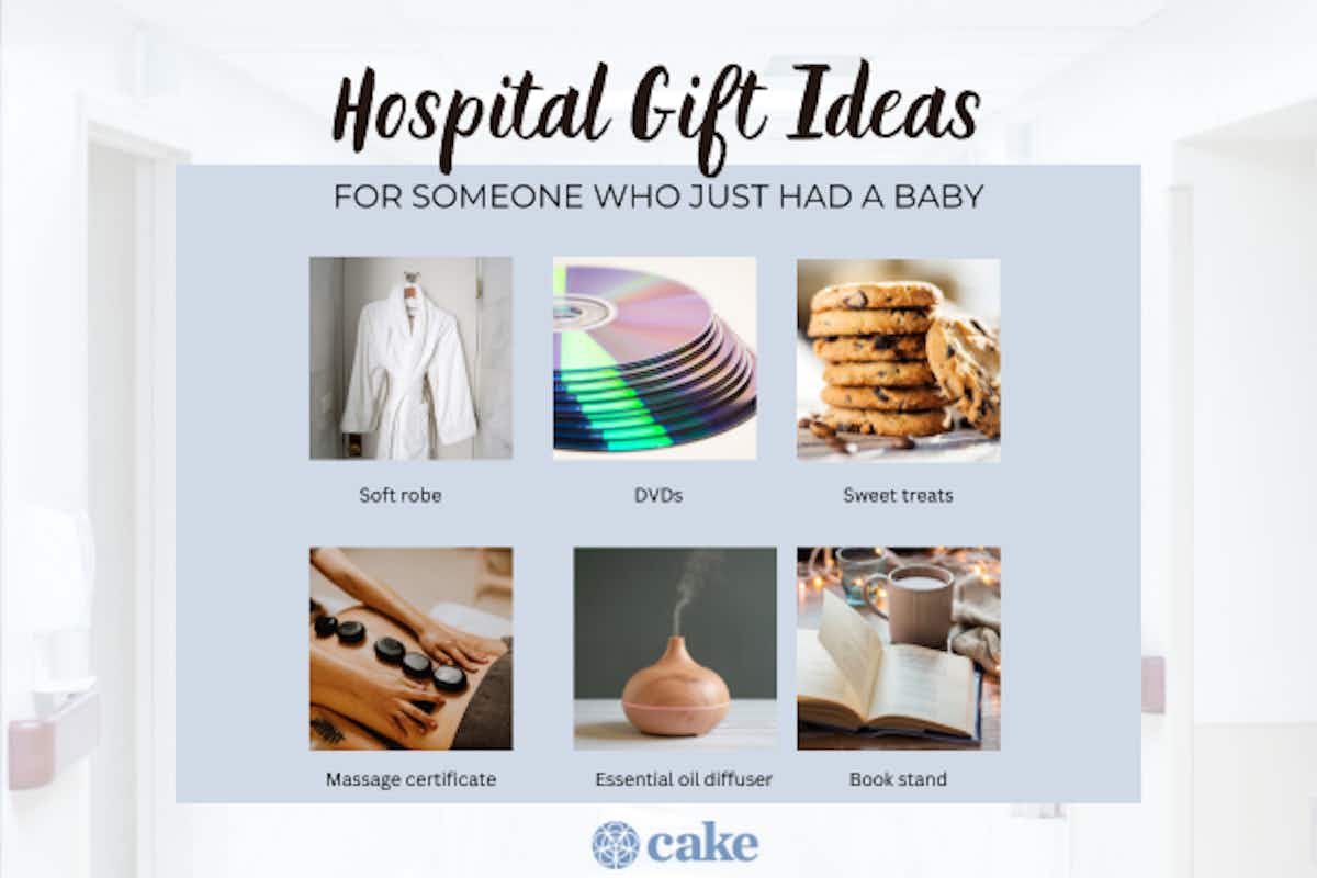 Graphic with gifts for someone who just had a baby