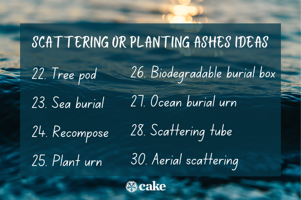 Scattering or planting ashes ideas