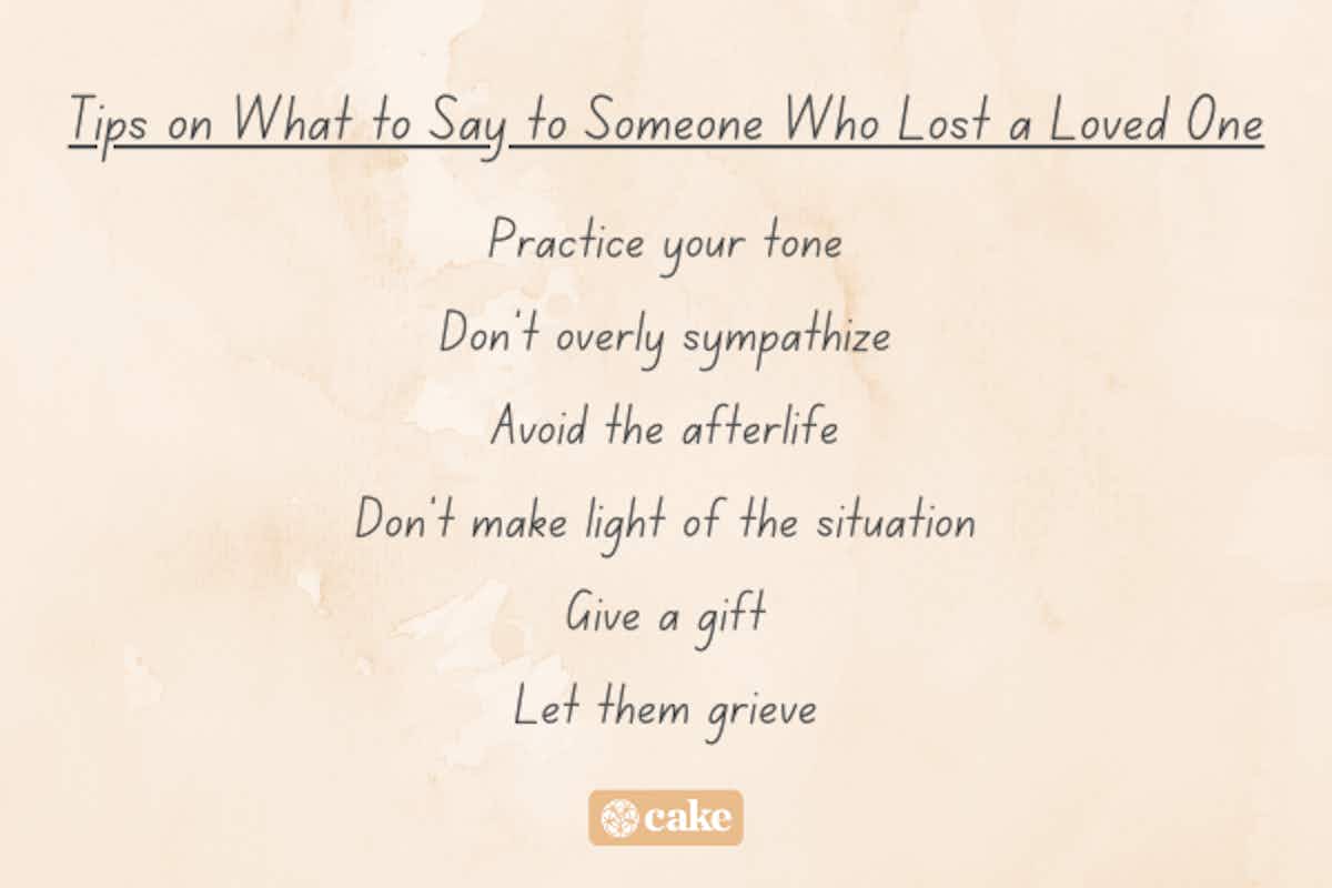 Tips on what to say to someone who lost a loved one