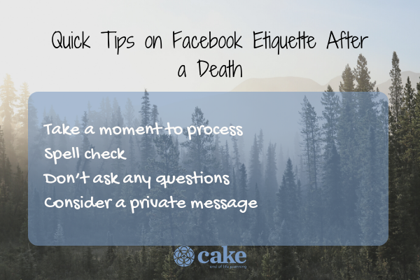 This image shows quick tips on facebook etiquette