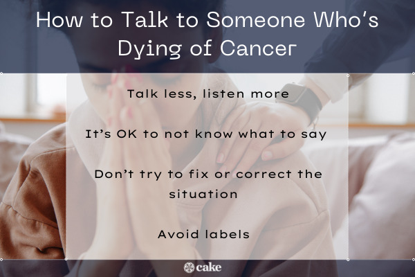 How to talk to someone who's dying of cancer image