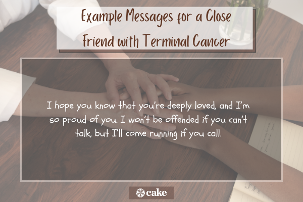 Example messages for a close friend with terminal cancer image