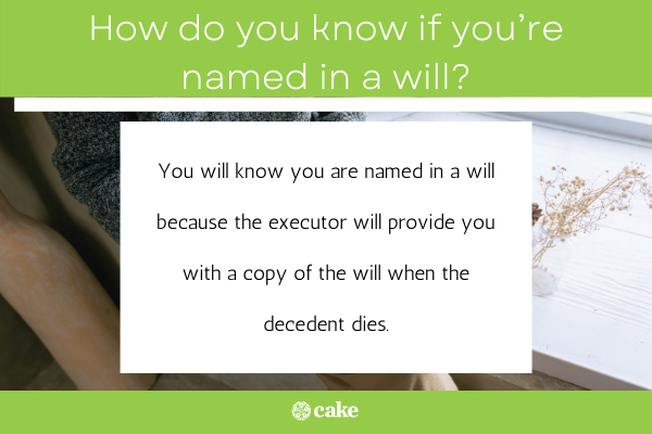 How do you know if you're named in a will photo